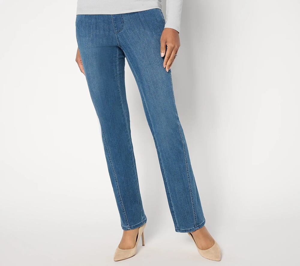 Belle By Kim Gravel Jeans Womens Plus 28W Primabelle Forward Seam Boot Cut Blue